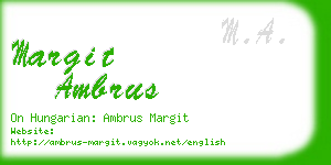 margit ambrus business card